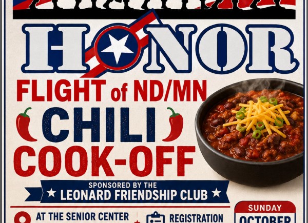 Enjoy great Chili at the Chili-Cook Off to be held in Leondard, North Dakota.